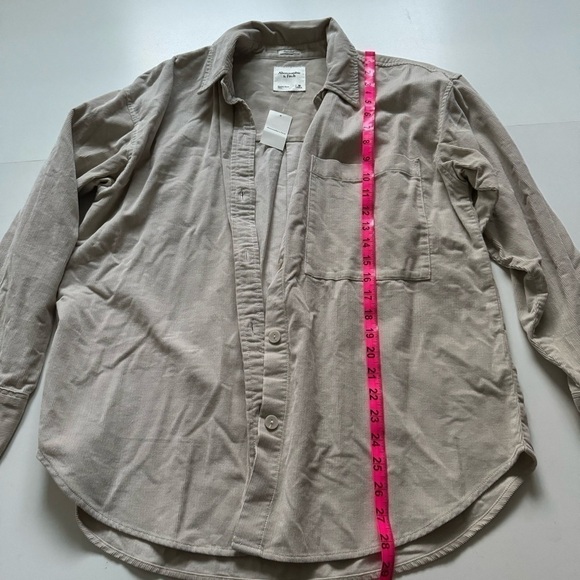 Abercrombie & fitch NWT oversized denim button up shirt light brown size medium - Picture 10 of 14